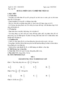 Giáo án dạy thêm Toán 6 - Buổi 23: Phép cộng và phép trừ phân số - Năm học 2023-2024