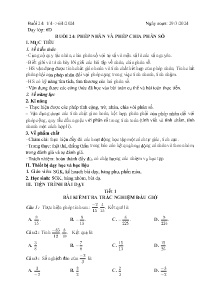 Giáo án dạy thêm Toán 6 - Buổi 24: Phép nhân và phép chia phân số - Năm học 2023-2024
