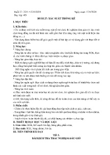 Giáo án dạy thêm Toán 6 - Buổi 27: Xác suất thống kê - Năm học 2023-2024