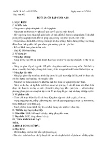 Giáo án dạy thêm Toán 6 - Buổi 29: Ôn tập cuối năm - Năm học 2023-2024