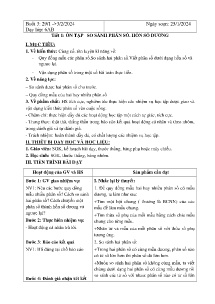 Giáo án dạy thêm Toán 6 - Buổi 3, Tiết 1: Ôn tập so sánh phân bố. Hỗn số dương - Năm học 2023-2024