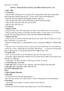Giáo án dạy thêm Toán 6 - Buổi 4: Điểm, đường thẳng, 3 điểm thẳng hàng, tia - Năm học 2023-2024