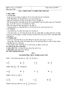 Giáo án dạy thêm Toán 6 - Buổi 4 - Năm học 2023-2024