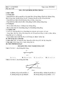 Giáo án dạy thêm Toán 6 - Buổi 7: Ôn tập điểm, đường thẳng - Năm học 2023-2024
