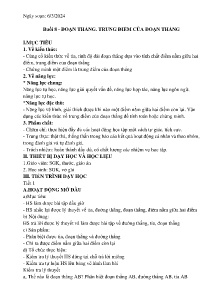 Giáo án dạy thêm Toán 6 - Buổi 8: Đoạn thẳng, trung điểm của đoạn thẳng - Năm học 2023-2024