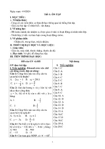 Giáo án dạy thêm Toán 7 - Buổi 12: Ôn tập - Năm học 2023-2024