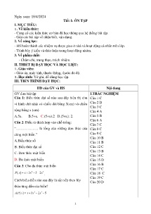 Giáo án dạy thêm Toán 7 - Buổi 14: Ôn tập - Năm học 2023-2024