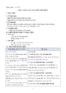 Giáo án dạy thêm Toán 7 - Buổi 4: Phép nhân đa thức 1 biến - Năm học 2023-2024