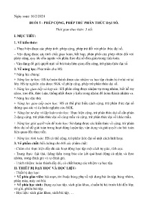 Giáo án dạy thêm Toán 8 - Buổi 5: Phép cộng, phép trừ phân thức đại số - Năm học 2023-2024