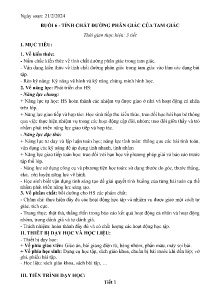 Giáo án dạy thêm Toán 8 - Buổi 6: Tính chất đường phân giác của tam giác - Năm học 2023-2024