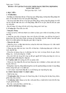 Giáo án dạy thêm Toán 8 - Buổi 8: Ôn tập hai tam giác đồng dạng. Trường hợp đồng dạng thứ nhất - Năm học 2023-2024