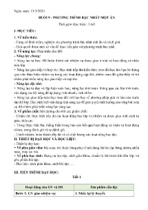 Giáo án dạy thêm Toán 8 - Buổi 9: Phương trình bậc nhất 1 ẩn - Năm học 2023-2024