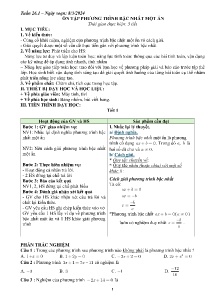 Giáo án dạy thêm Toán 8 - Tuần 26: Ôn tập phương trình bậc nhất 1 ẩn - Năm học 2023-2024