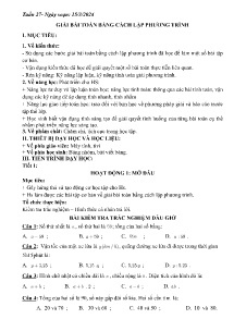 Giáo án dạy thêm Toán 8 - Tuần 27: Giải bài toán bằng cách lập phương trình - Năm học 2023-2024