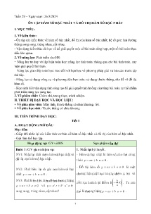 Giáo án dạy thêm Toán 8 - Tuần 29: Ôn tập hàm số bậc nhất và đồ thị hàm số bậc nhất - Năm học 2023-2024