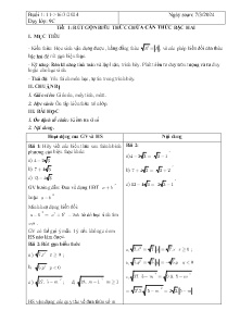 Giáo án dạy thêm Toán 9 - Buổi 1: Rút gọn biểu thức chứa căn thức bậc hai - Năm học 2023-2024