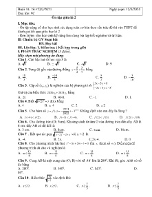 Giáo án dạy thêm Toán 9 - Buổi 10: Ôn tập giữa kì II - Năm học 2023-2024