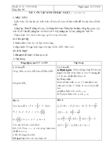 Giáo án dạy thêm Toán 9 - Buổi 12: Ôn tập hàm số bậc nhất - Năm học 2023-2024