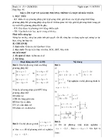Giáo án dạy thêm Toán 9 - Buổi 14: Ôn tập về giải hệ phương trình và 1 số bài toán - Năm học 2023-2024