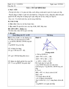 Giáo án dạy thêm Toán 9 - Buổi 18: Ôn tập hình học - Năm học 2023-2024