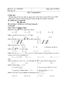 Giáo án dạy thêm Toán 9 - Buổi 19 - Năm học 2023-2024
