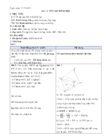 Giáo án dạy thêm Toán 9 - Buổi 24: Ôn tập hình học - Năm học 2023-2024