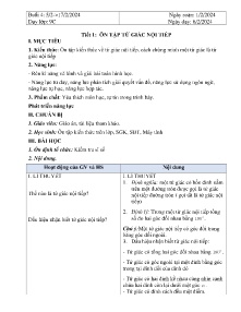 Giáo án dạy thêm Toán 9 - Buổi 4: Ôn tập tứ giác nội tiếp - Năm học 2023-2024