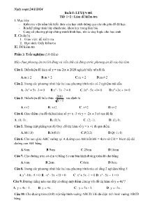 Giáo án dạy thêm Toán 9 - Buổi 5: Luyện đề - Năm học 2023-2024