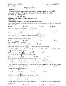 Giáo án dạy thêm Toán 9 - Buổi 6: Luyện tập chung - Năm học 2023-2024
