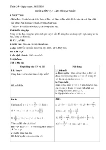 Giáo án dạy thêm Toán 9 - Tuần 24, Buổi 6: Ôn tập hàm số bậc nhất - Năm học 2023-2024
