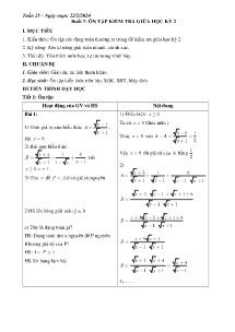 Giáo án dạy thêm Toán 9 - Tuần 25 - Năm học 2023-2024