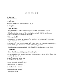 Giáo án Địa lí 6 - Bài: Ôn tập cuối học kì II