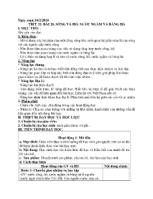 Giáo án Địa lí 6 - Tiết 32, Bài 20: Sông và hồ. Nước ngầm và băng hà - Năm học 2023-2024