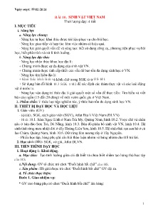 Giáo án Địa lí 8 - Bài 10: Sinh vật Việt Nam - Năm học 2023-2024