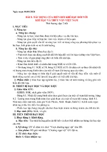 Giáo án Địa lí 8 - Bài 8: Tác động của biến đổi khí hậu đối với khí hậu và thủy văn Việt Nam - Năm học 2023-2024