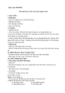 Giáo án Địa lí 8 - Bài: Ôn tập giữa học kì II - Năm học 2023-2024