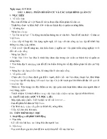 Giáo án Địa lí 9 - Tiết 3, Bài 2: Phân bố dân cư và các loại hình quần cư - Năm học 2024-2025