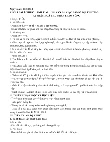 Giáo án Địa lí 9 - Tiết 4, Bài 3: Thực hành tìm hiểu vấn đề việc làm ở địa phương và phân hóa thu nhập theo vùng - Năm học 2024-2025