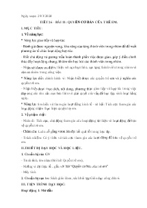 Giáo án GDCD 6 - Tiết 26, Bài 11: Quyền cơ bản của trẻ em - Năm học 2023-2024