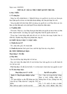 Giáo án GDCD 6 - Tiết 28+29, Bài 12: Thực hiện quyền trẻ em - Năm học 2023-2024