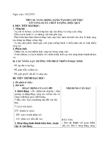 Giáo án GDCD 9 - Tiết 20: Năng động, sáng tạo để làm việc có năng suất, chất lượng, hiệu quả - Năm học 2023-2024