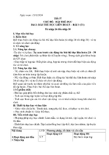 Giáo án GDTC 6 - Tuần 20 - Năm học 2023-2024