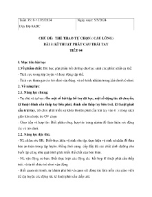 Giáo án GDTC 6 - Tuần 35, Chủ đề: Thể thao tự chọn (Cầu lông) - Năm học 2023-2024