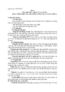 Giáo án GDTC 7 - Chủ đề: Chạy cự li ngắn - Bài 3: Phối hợp các giai đoạn chạy cự li ngắn (Tiết 7+8) - Năm học 2024-2025