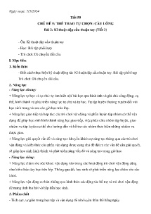 Giáo án GDTC 8 - Tuần 27-29 - Năm học 2023-2024