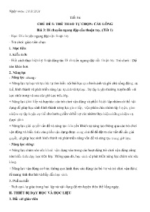 Giáo án GDTC 8 - Tuần 30-32 - Năm học 2023-2024