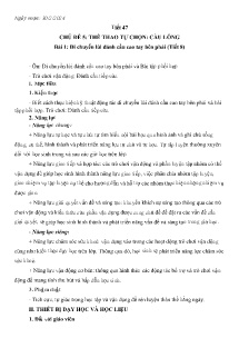 Giáo án GDTC Lớp 8 - Tuần 25+26 - Năm học 2023-2024