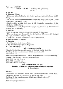 Giáo án Giáo dục địa phương 6 - Tiết 23-26, Bài 3: Bắc Giang thời nguyên thủy - Năm học 2023-2024