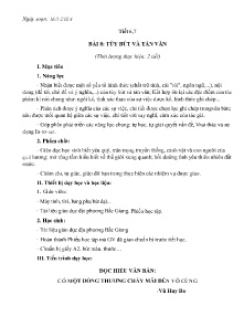 Giáo án Giáo dục địa phương 8 - Tiết 6+7, Bài 8: Tùy bút và tản văn - Năm học 2023-2024