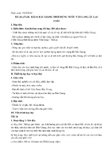 Giáo án Giáo dục địa phương Lớp 6 - Tiết 26-28, Bài 4: Bắc Giang thời dựng nước Văn Lang-Âu Lạc - Năm học 2023-2024